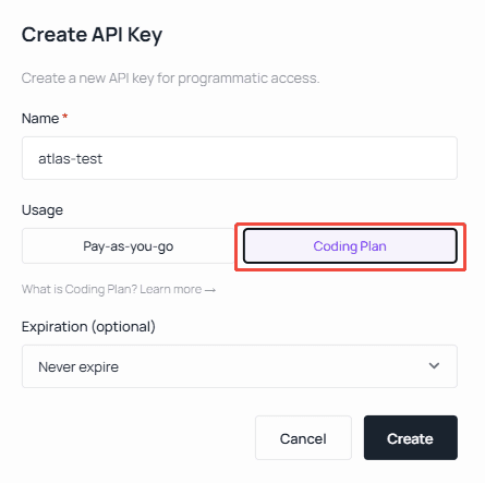 Get a Coding Plan API key