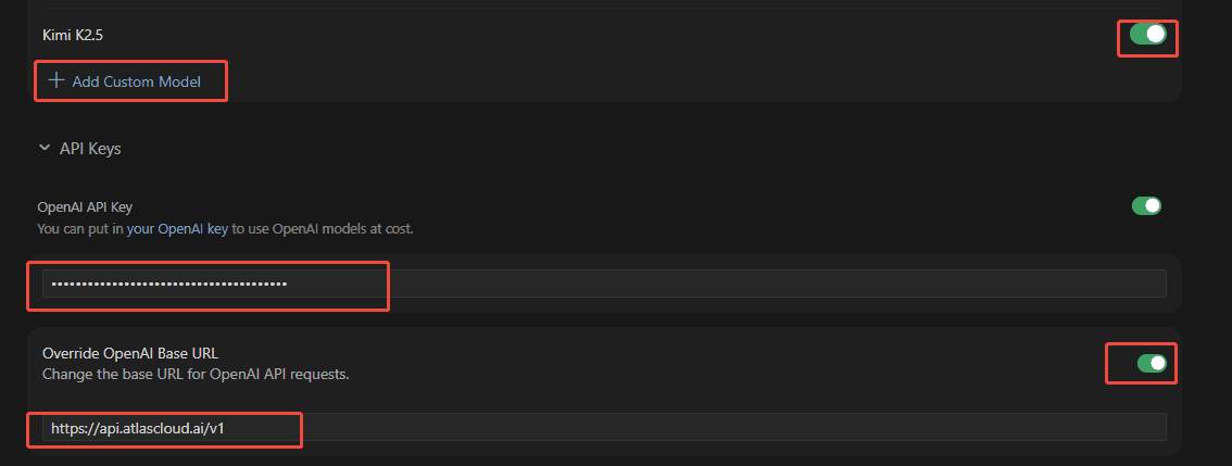 Cursor configuration