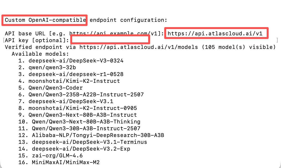 Hermes 設定 OpenAI 相容 endpoint